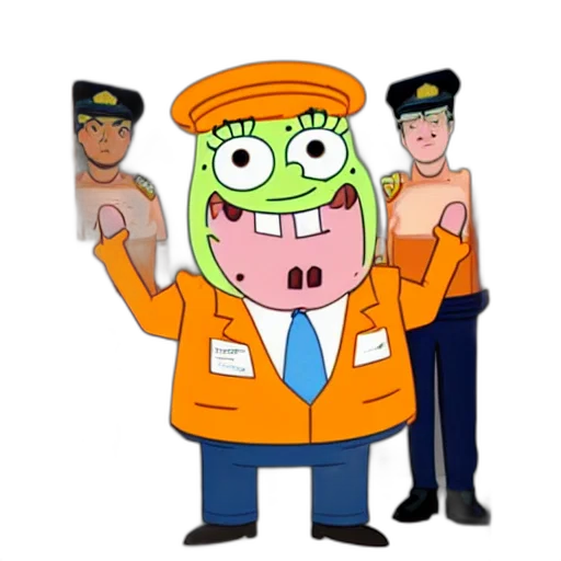 staff, jacket, hat, creature, cartoon, concept art, comic book art, anime transparent PNG cut-out