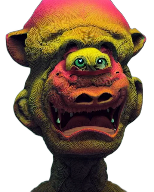 mask, face, creature, animal, 3d render, photorealistic, concept art, watercolor transparent PNG cut-out