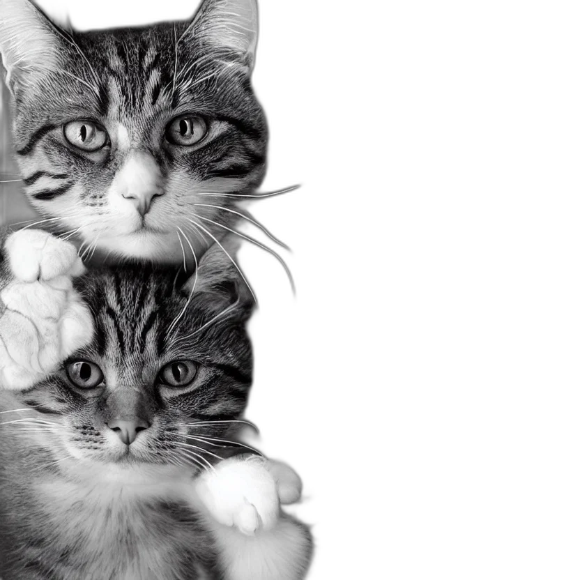 photorealistic, cartoon, cat transparent PNG cut-out