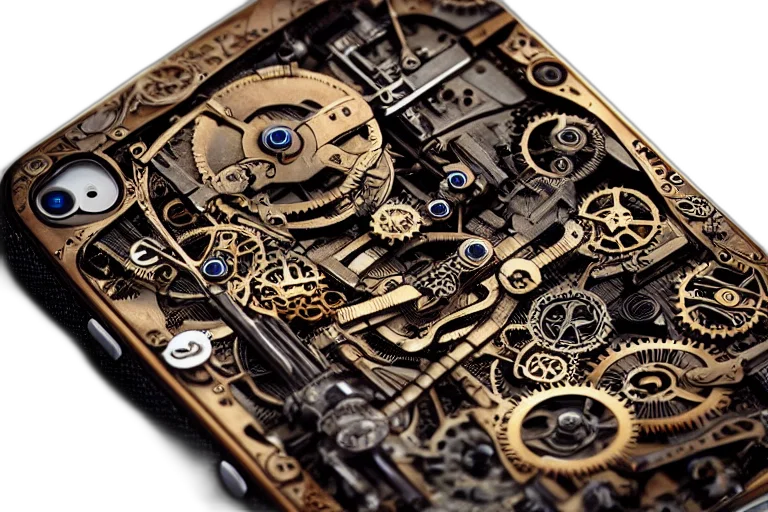 jewelry, photorealistic, golden, steampunk transparent PNG cut-out