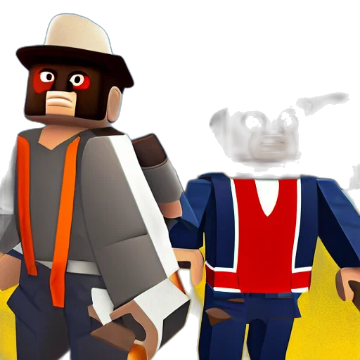 mask, hat, robot, weapon, concept art, 3d render, pixel art, cartoon transparent PNG cut-out