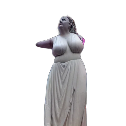 dress, creature, 3d render, vaporwave transparent PNG cut-out