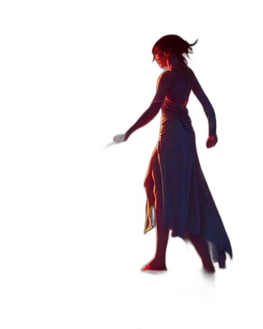 dress, creature, staff, sword transparent PNG cut-out