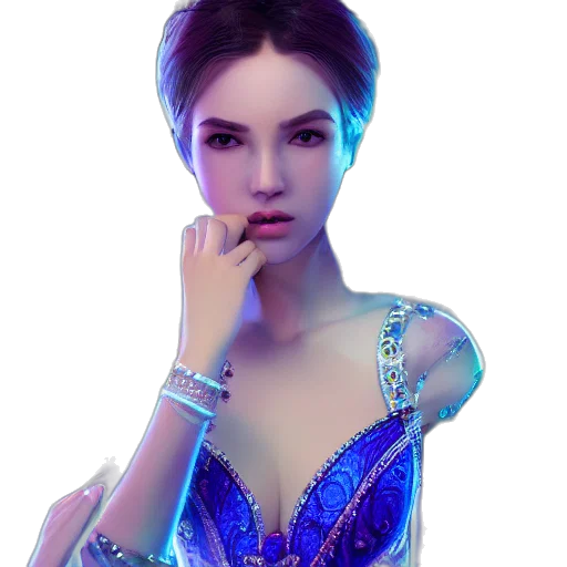 dress, jewelry, crown, fantasy art transparent PNG cut-out
