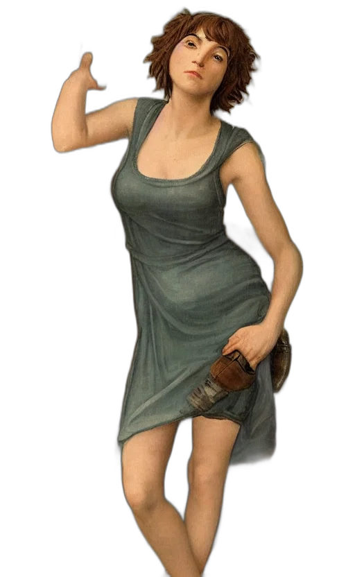 dress, staff, weapon, 3d render transparent PNG cut-out