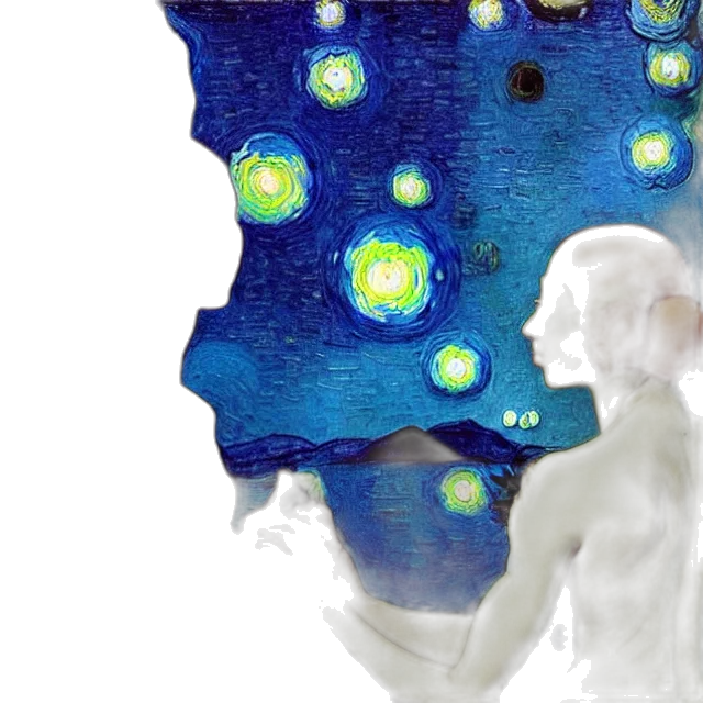 concept art, outer space, underwater, night, blue, beautiful, painting, all transparent PNG cut-out