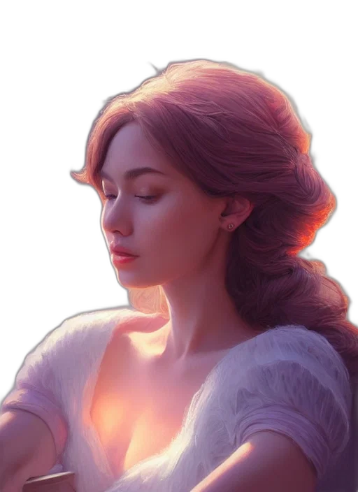 face, crown, dress, photorealistic, oil painting, fantasy art, concept art, sunset transparent PNG cut-out