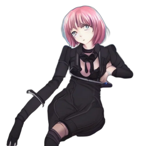 dress, staff, jacket, creature, concept art, anime, pixel art, cyberpunk transparent PNG cut-out