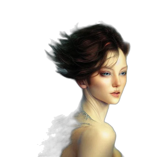 face, hair, crown, dress, fantasy art, photorealistic, concept art, oil painting transparent PNG cut-out