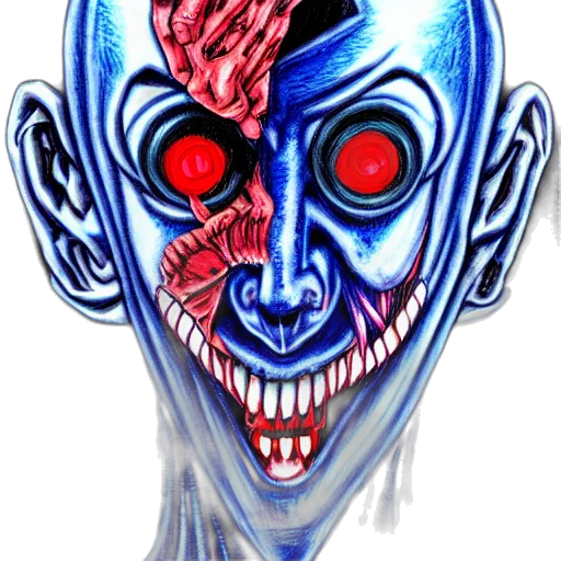 mask, face, creature, concept art, comic book art, 3d render, cartoon, dark transparent PNG cut-out