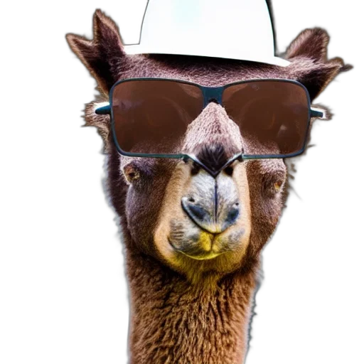 animal, hat, mask, face, photorealistic, 3d render, photo, dark transparent PNG cut-out