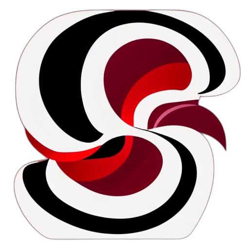 3d render, red, abstract, curvy, flat, illustration, solid, color transparent PNG cut-out