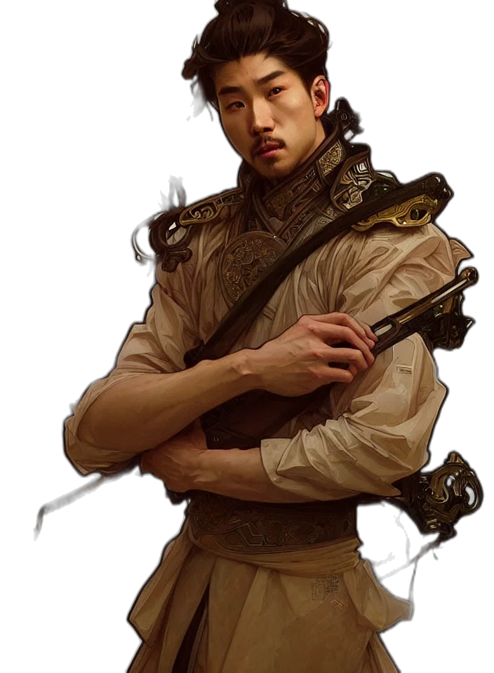 staff, jacket, weapon, concept art transparent PNG cut-out