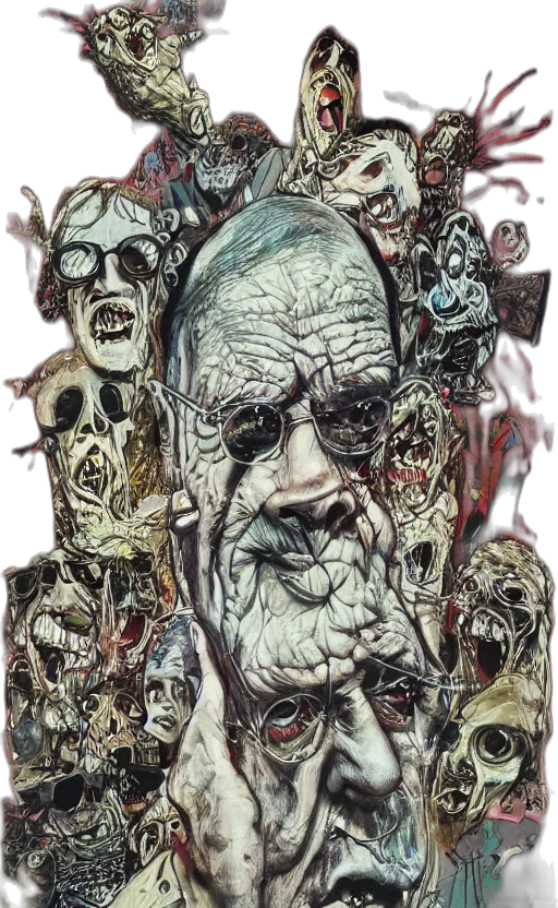 face, mask, creature, comic book art, concept art, fantasy art, watercolor, artwork transparent PNG cut-out