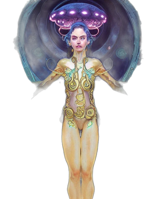 fantasy art, concept art, pixel art, comic book art, pastel, golden, colorful, alien transparent PNG cut-out