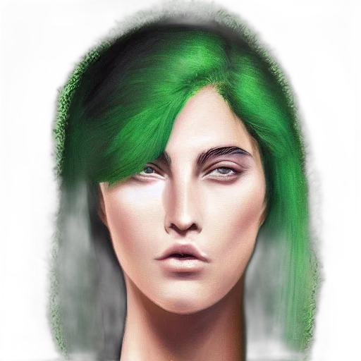 face, hair, photorealistic, fantasy art transparent PNG cut-out