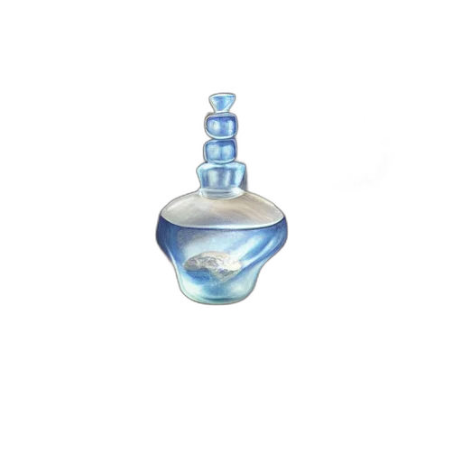 bottle, jewelry, crown, staff, 3d render, photorealistic, hyper, real transparent PNG cut-out