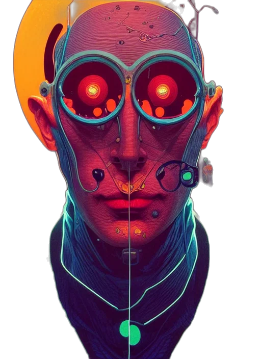 robot, mask, face, creature transparent PNG cut-out