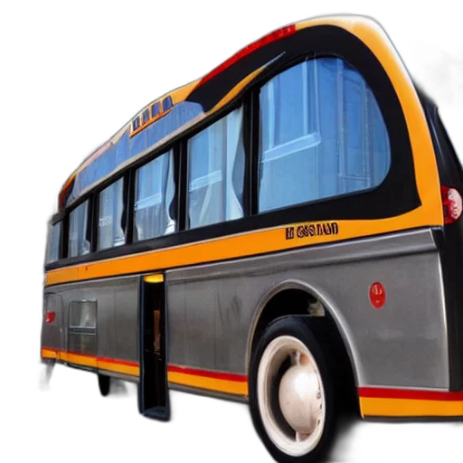 3d render, photorealistic, concept art, schoolbus transparent PNG cut-out