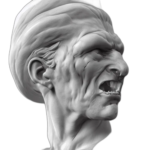 face, mask, creature, 3d render transparent PNG cut-out