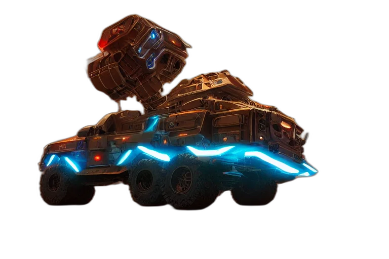 robot, car, weapon, concept art transparent PNG cut-out