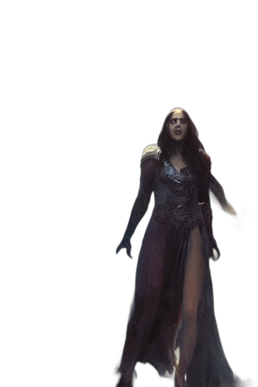 dress, staff, creature, concept art transparent PNG cut-out