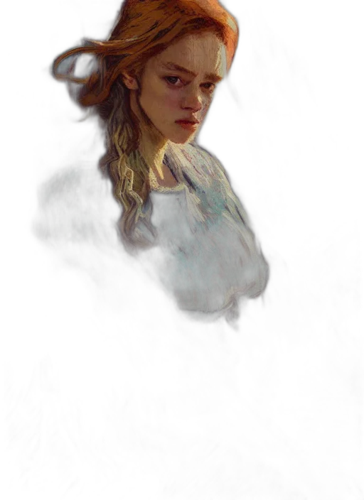 face, dress, dragon, crown, photorealistic, oil painting, concept art, fantasy art transparent PNG cut-out