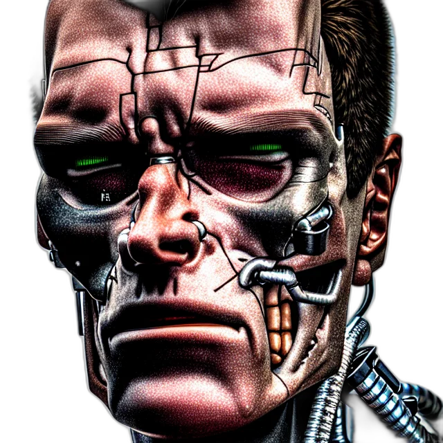 robot, face, mask, comic book art, cyberpunk, photorealistic, 3d render, terminator transparent PNG cut-out