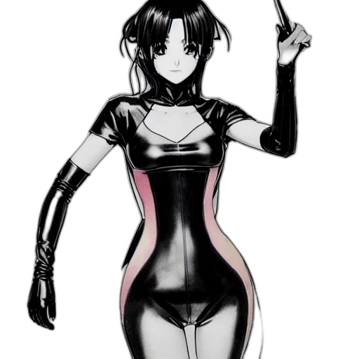 dress, robot, weapon, cyberpunk, concept art, anime, cartoon, monochrome transparent PNG cut-out