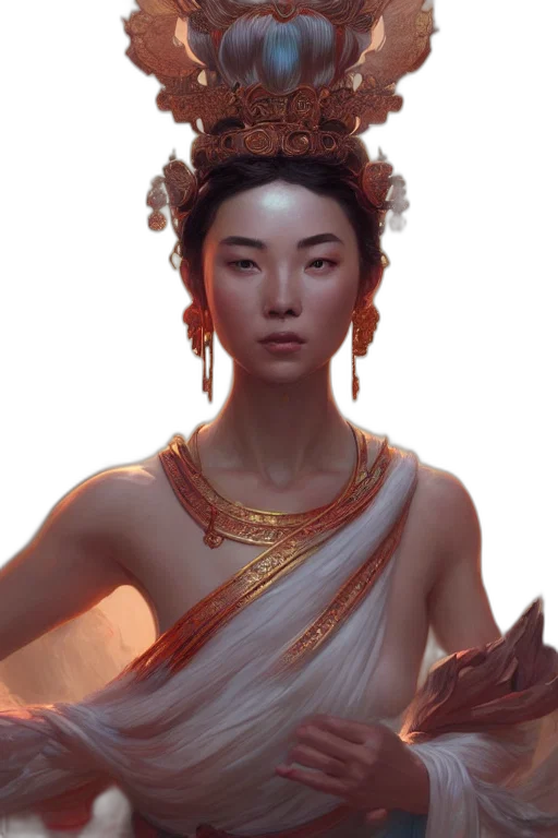 crown, jewelry, face, dress, fantasy art, concept art, photorealistic, oil painting transparent PNG cut-out