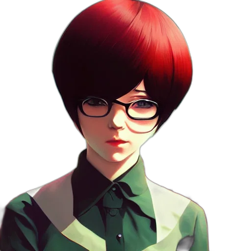 staff, face, jacket, hair, anime, pixel art, photorealistic, concept art transparent PNG cut-out