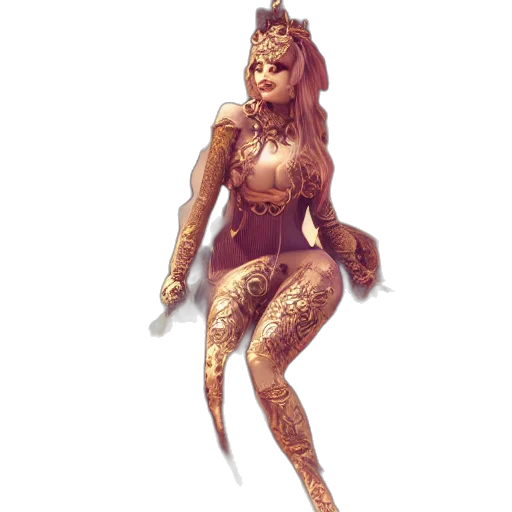 dress, fantasy art, concept art, pixel art, comic book art, golden, earth tones, sexy transparent PNG cut-out