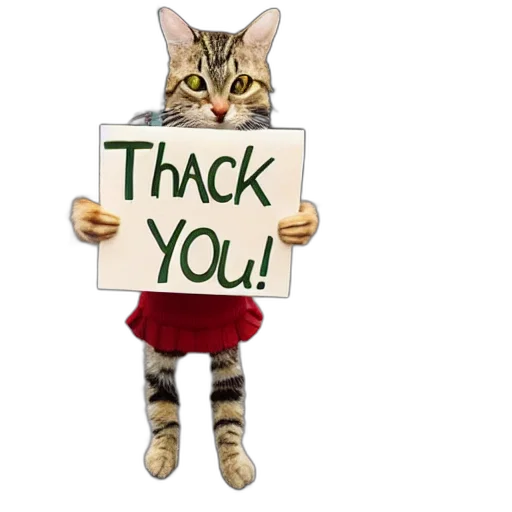 tabby, cat, holding, sign transparent PNG cut-out