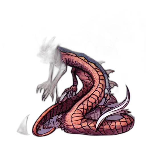 dragon, creature, staff, weapon, concept art, fantasy art, pixel art, dark transparent PNG cut-out