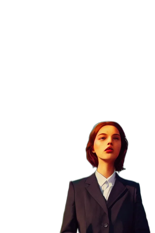 jacket, robot, face, dress, pixel art, comic book art, concept art, photorealistic transparent PNG cut-out