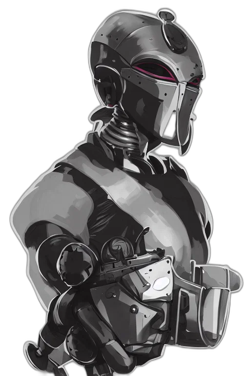 robot, mask, cyberpunk, concept art transparent PNG cut-out