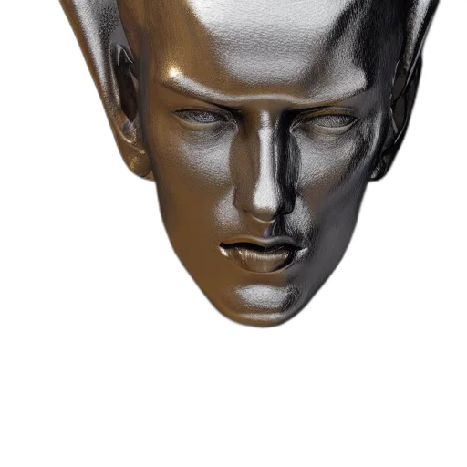 mask, face, crown, jewelry, 3d render, photorealistic, concept art, vaporwave transparent PNG cut-out
