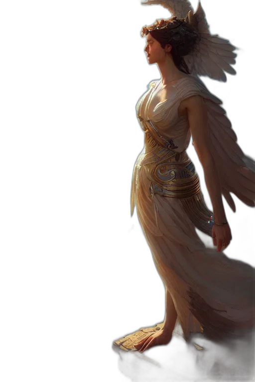 dress, staff, dragon, jewelry, concept art, fantasy art, photorealistic, 3d render transparent PNG cut-out