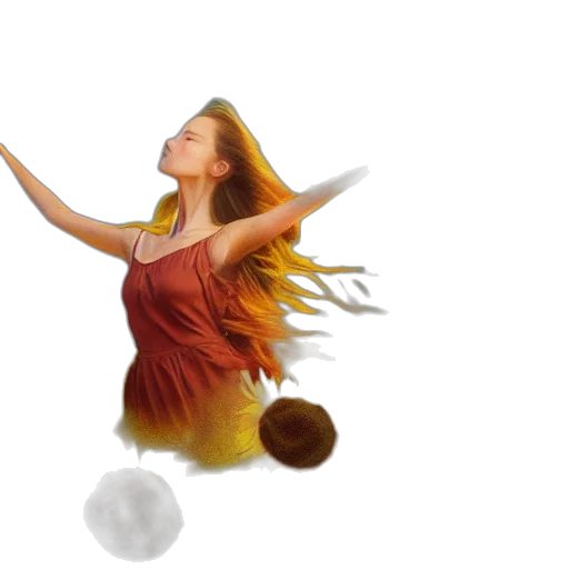 dress, dragon, hair, fantasy art, photorealistic, concept art, 3d render, outer space transparent PNG cut-out