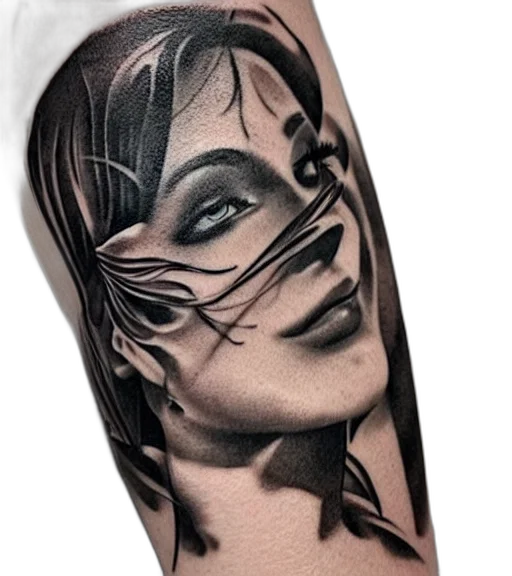 face, jewelry, comic book art, photorealistic, cartoon, cyberpunk, beautiful, tattoo transparent PNG cut-out