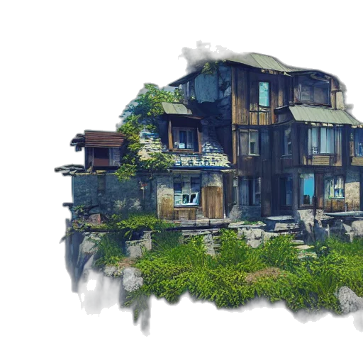building, concept art, 3d render, photorealistic transparent PNG cut-out