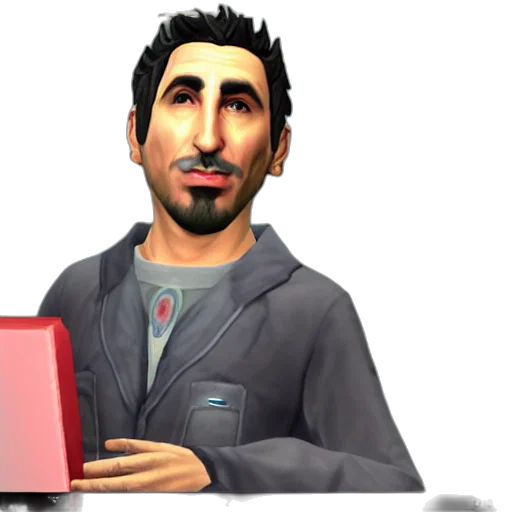 staff, face, 3d render, cartoon, concept art, photorealistic, serj, tankian transparent PNG cut-out