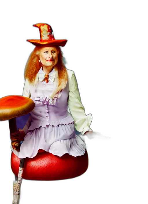 hat, dress, staff, 3d render transparent PNG cut-out