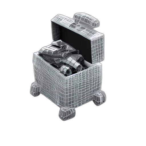 robot, furniture, jewelry, car, 3d render, mech, chest, white transparent PNG cut-out