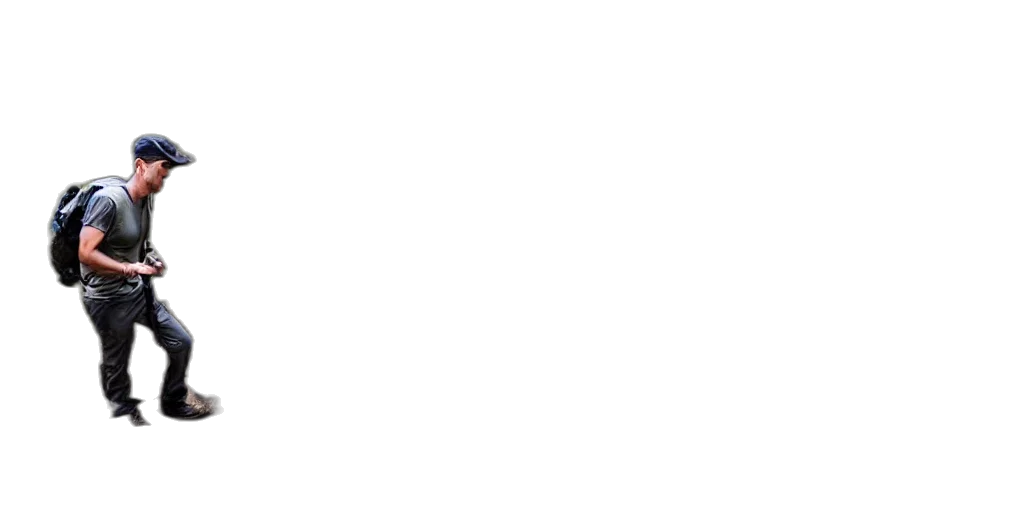 staff, face, monochrome, pastel, guy, hiking, steep, hill transparent PNG cut-out