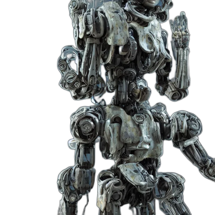 robot, 3d render, concept art, octane transparent PNG cut-out