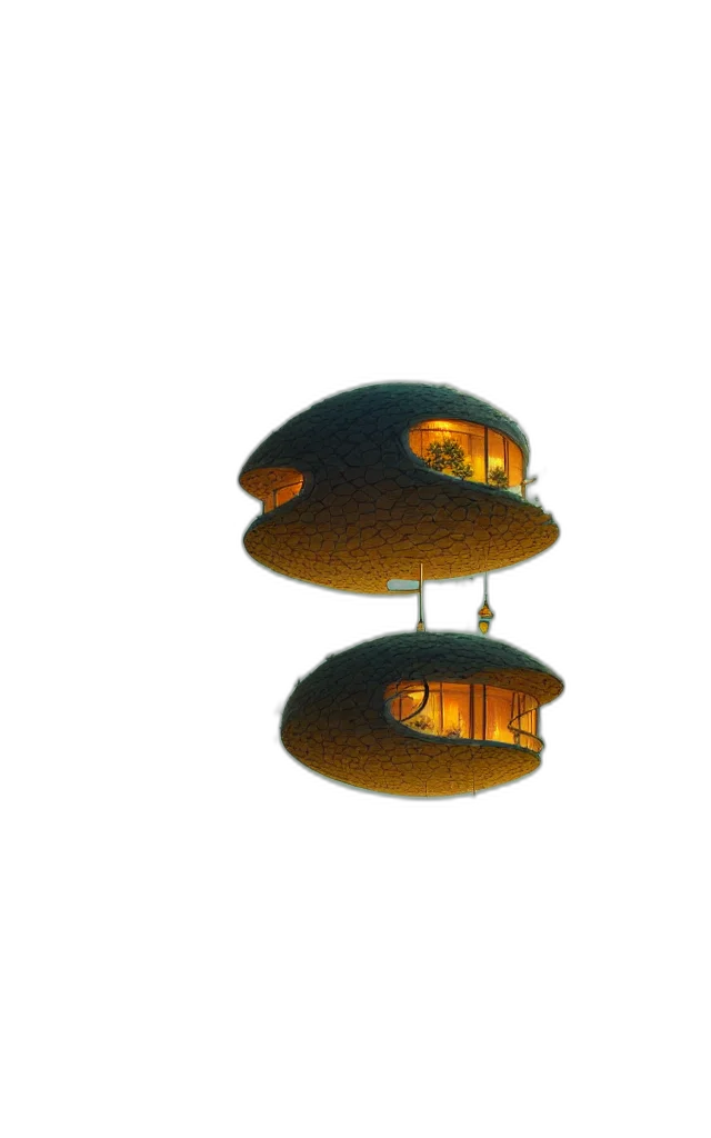hat, building, umbrella, crown, 3d render, concept art, photorealistic, pixel art transparent PNG cut-out