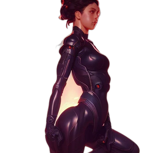 robot, dress, creature, concept art, cyberpunk, fantasy art, 3d render, outer space transparent PNG cut-out