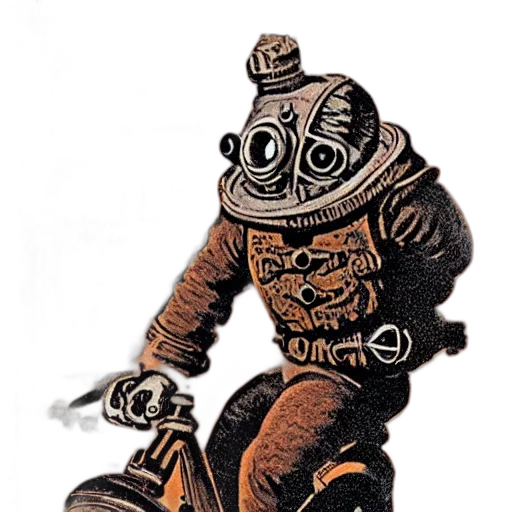 robot, staff, mask, creature transparent PNG cut-out