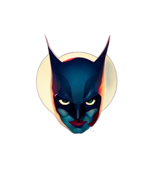 mask, face, comic book art, concept art, 3d render, fantasy art, dark, blue transparent PNG cut-out